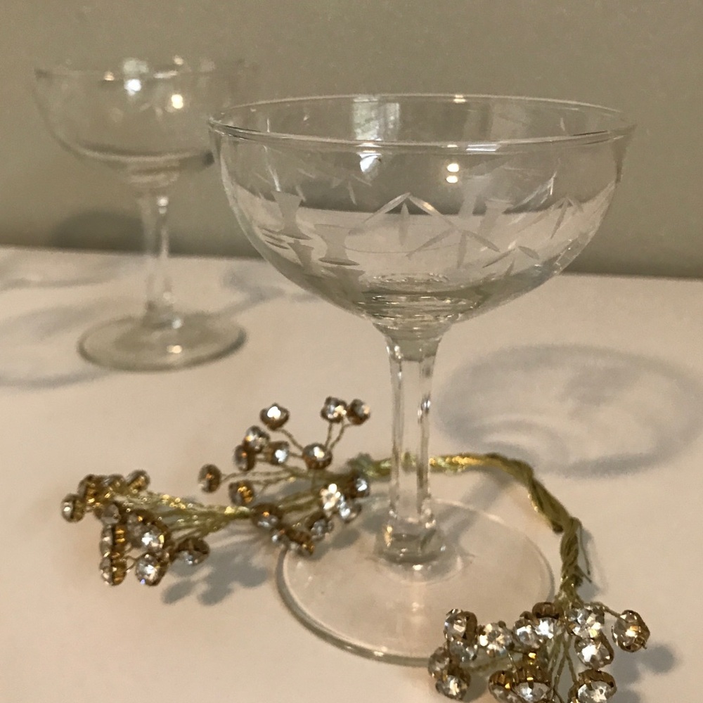 Vintage Decorative Bamboo Cocktail Glassware (Set of 4)